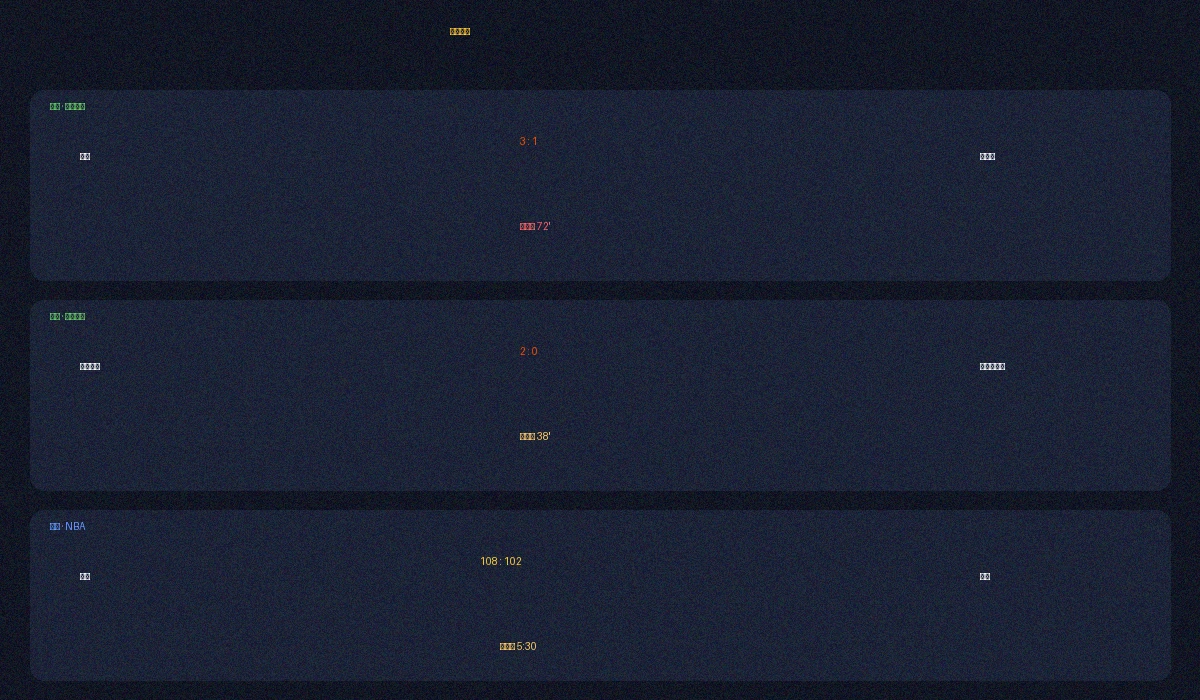英超直播实时比分数据面板展示